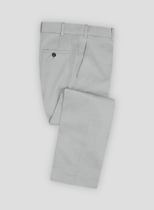 Ice Gray Cotton Power Stretch Chino Suit - Click Image to Close