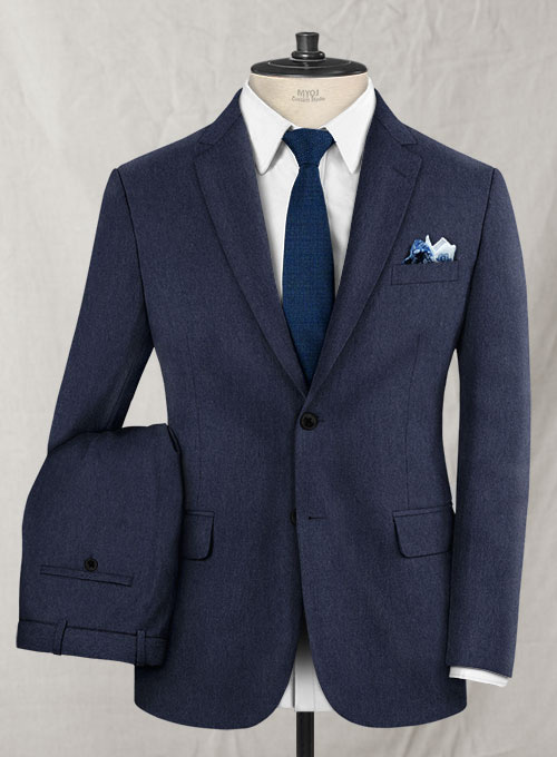 Indigo Blue Flannel Wool Suit : Made To Measure Custom Jeans For Men ...