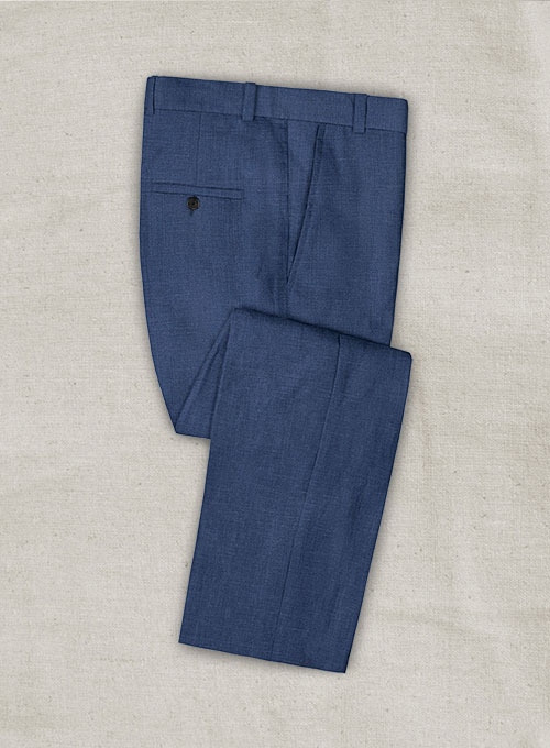 Indigo Blue Pure Linen Suit - Click Image to Close