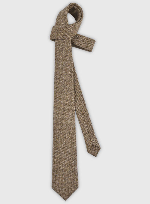 Tweed Tie - Irish Brown Herringbone