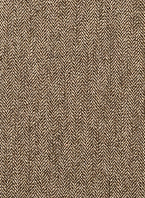 Irish Brown Herringbone Tweed Pea Coat