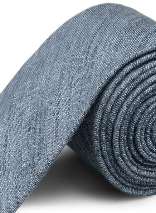 Italian Linen Tie - Cobalto Blue