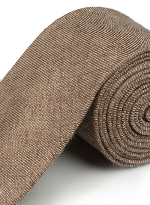 Italian Linen Tie - Denim Brown