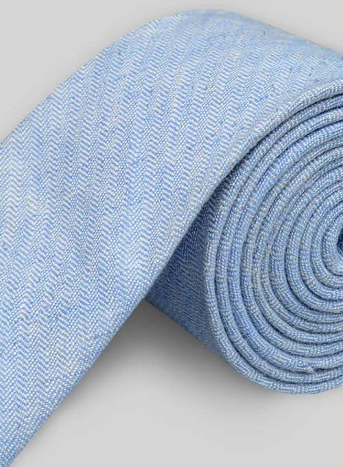 Italian Linen Tie - Sky Blue - Click Image to Close