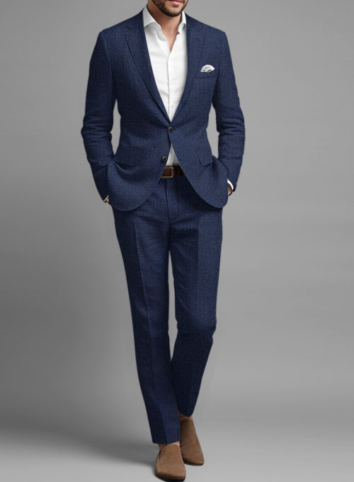 Italian Brandy Blue Linen Suit - Click Image to Close