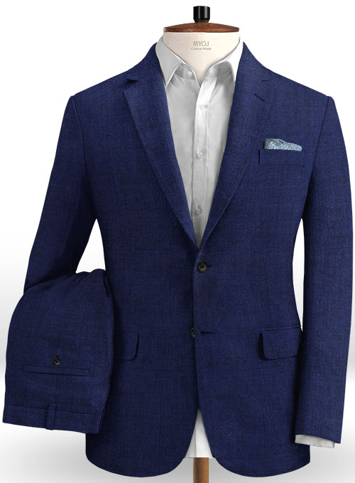 Italian Brandy Blue Linen Suit