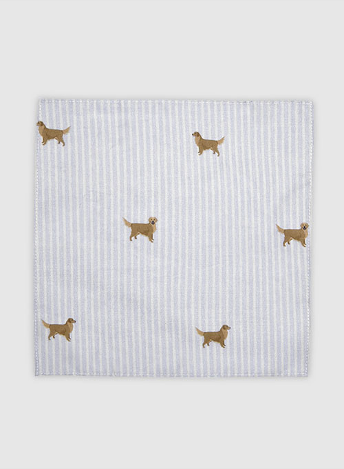 Italian Cotton Pocket Square - Retriever - Click Image to Close