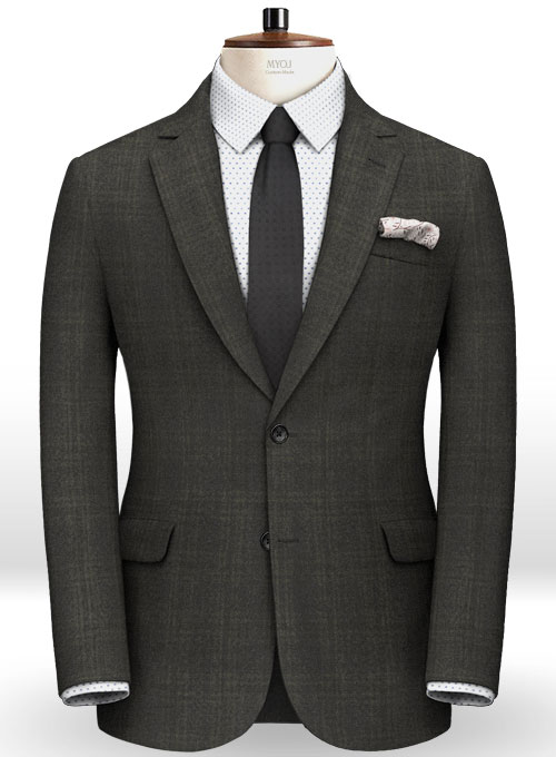 Italian Angora Self Checks Wool Suit