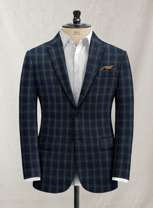 Italian Anluti Dark Navy Tweed Suit