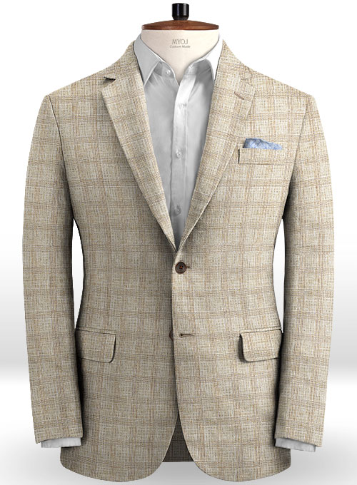 Italian Beige Glen Linen Suit