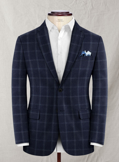 Reda Blue Checks Wool Suit - Click Image to Close