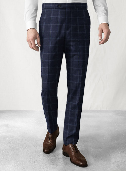 Reda Blue Checks Wool Suit