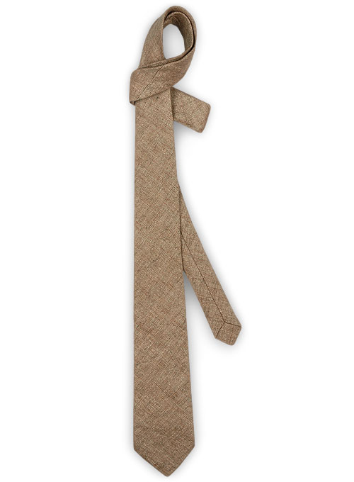 Italian Linen Tie - Burnt Brown