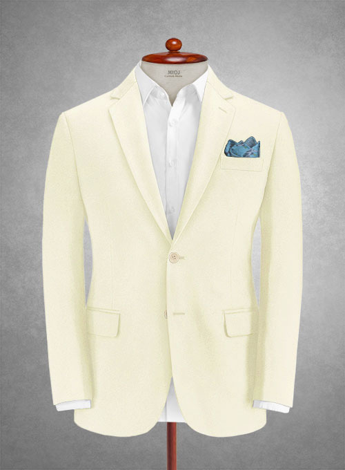 Italian Cream Cotton Stretch Suit - Click Image to Close