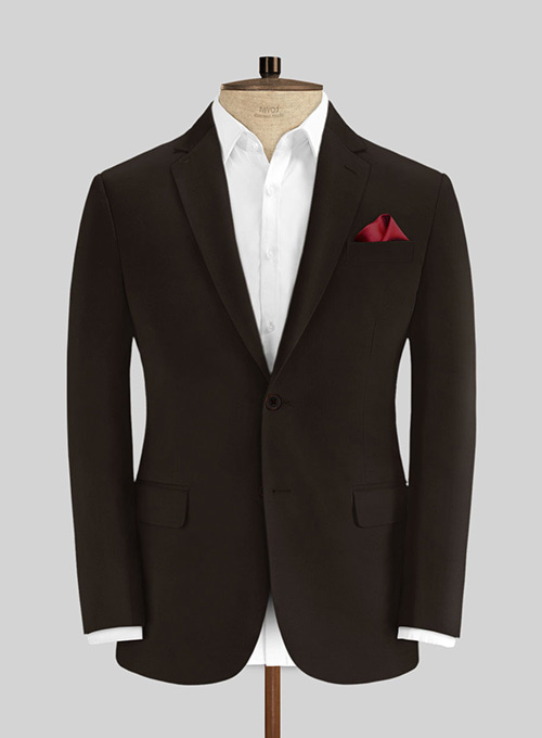 Italian Dark Brown Cotton Stretch Suit