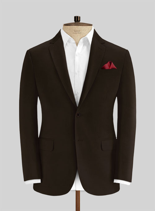 Italian Dark Brown Cotton Stretch Suit