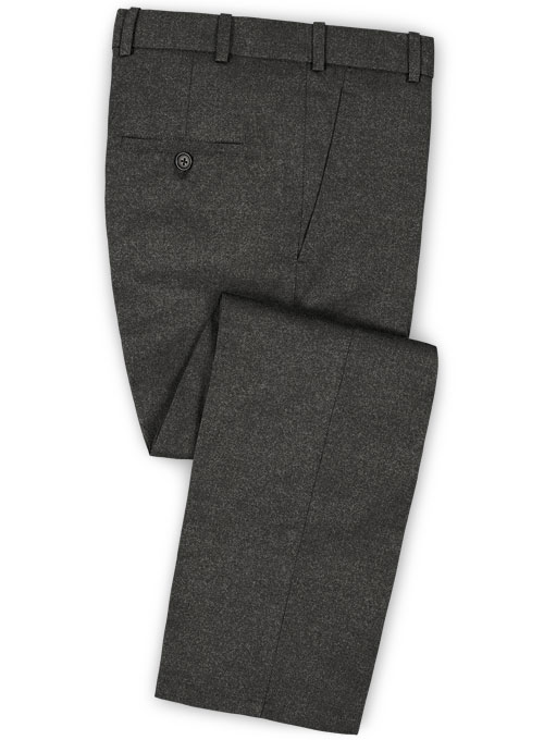 Italian Flannel Dark Gray Wool Suit