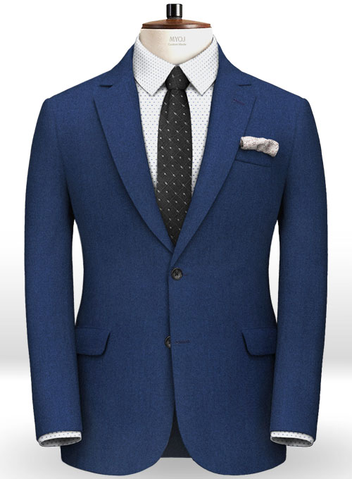 Italian Flannel Lance Blue Wool Suit