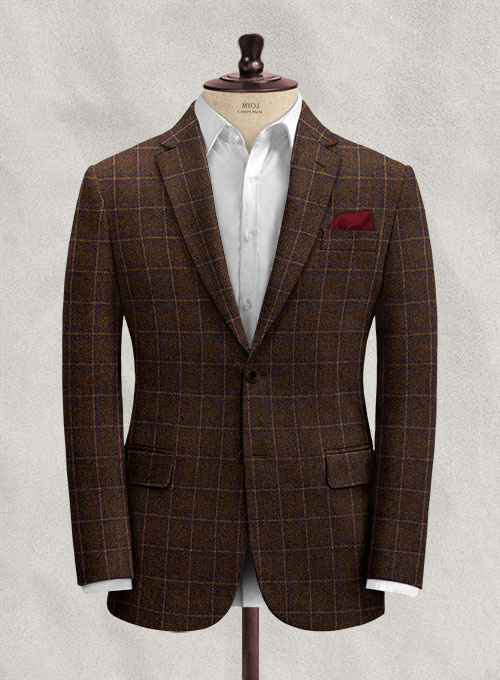 Italian Fulvia Brown Checks Tweed Suit