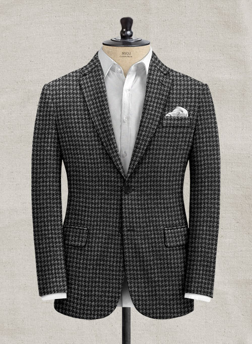 Italian Gray Houndstooth Tweed Suit