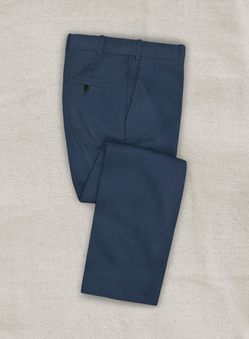 Italian Harbor Blue Cotton Stretch Suit - Click Image to Close
