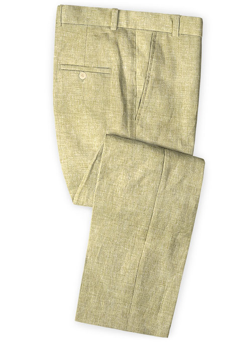 Italian Herringbone Beige Linen Suit