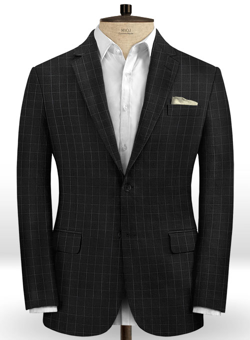 Italian Linen Black Box Suit