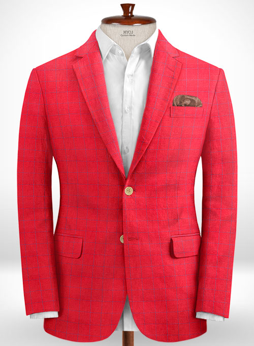 Italian Linen Cinde Red Suit