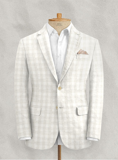 Italian Linen Lemeo Ivory Glen Checks Suit