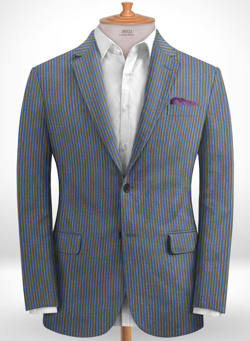 Italian Linen Marine Blue Suit