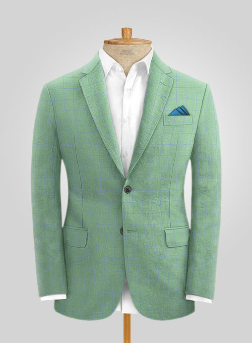 Italian Linen Mojito Green Suit - Click Image to Close