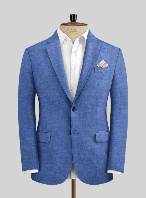 Italian Linen Smoked Blue Suit - Click Image to Close