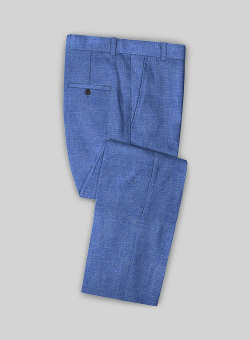 Italian Linen Smoked Blue Suit - Click Image to Close