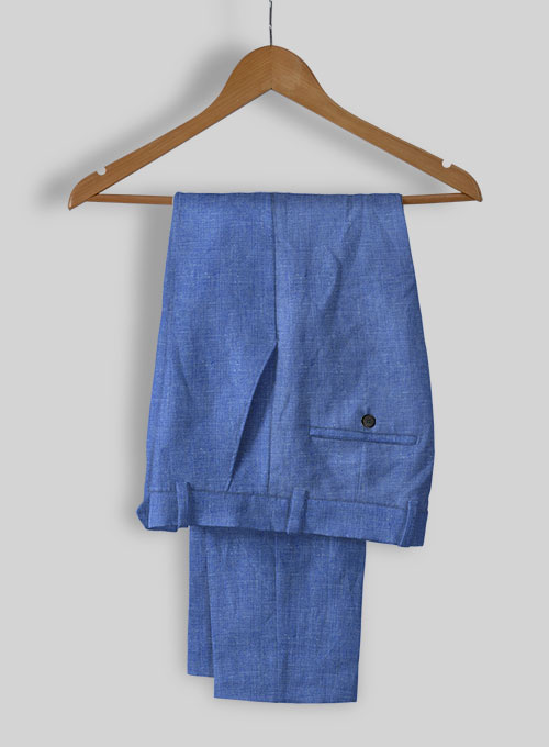 Italian Linen Smoked Blue Suit - Click Image to Close