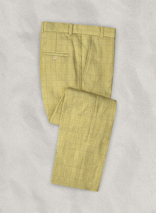 Italian Linen Lomna Yellow Checks Suit