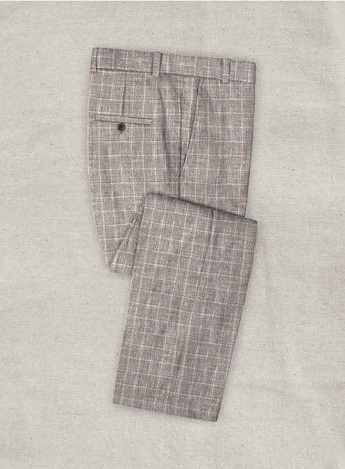 Italian Linen Lusso Brown Suit - Click Image to Close