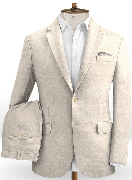 Italian Magna Beige Linen Suit : Made To Measure Custom Jeans For Men ...