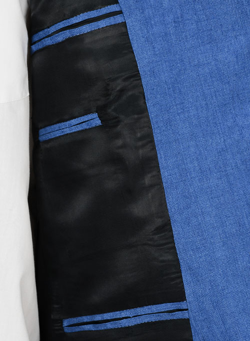 Italian Matte Blue Linen Jacket
