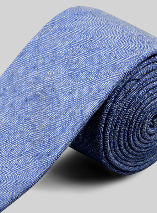 Italian Linen Tie - Nile Blue
