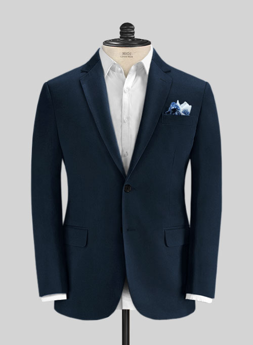 Italian Nile Blue Cotton Stretch  Suit