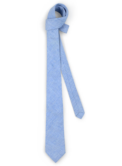 Italian Linen Tie - Nile Blue - Click Image to Close