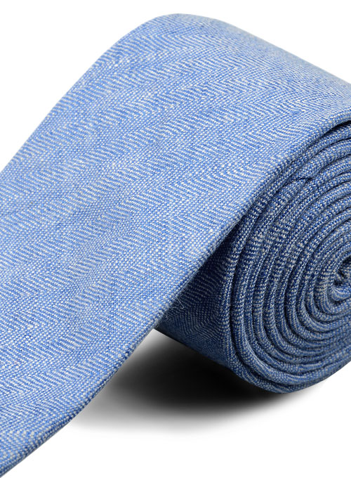 Italian Linen Tie - Nile Blue - Click Image to Close