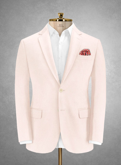 Italian Pale Pink Cotton Stretch Suit - Click Image to Close