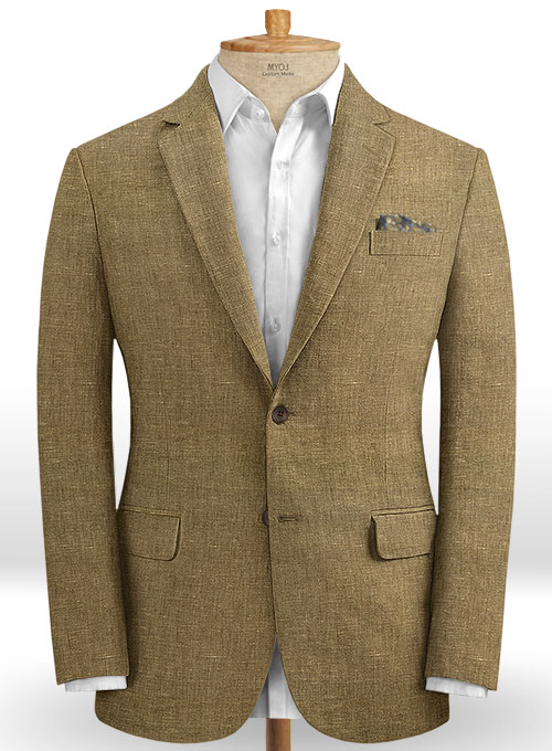 Italian Royal Brown Linen  Suit
