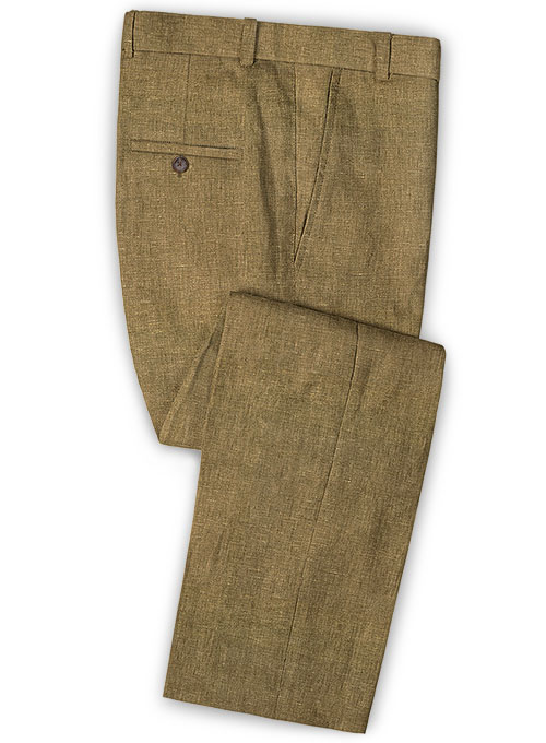 Italian Royal Brown Linen  Suit