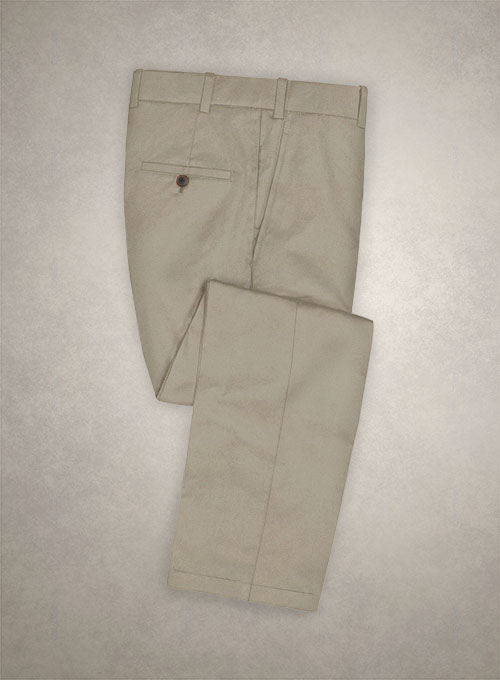 Italian Stone Khaki Cotton Stretch Suit - Click Image to Close