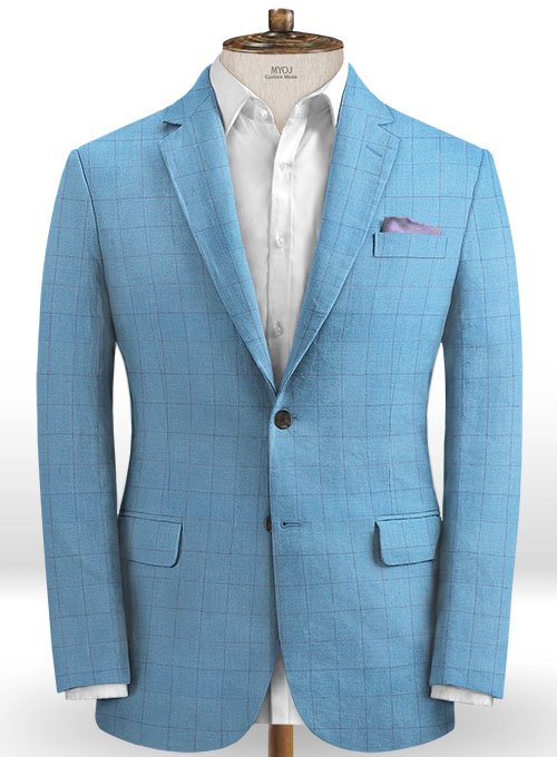 Italian Super Blue Linen Suit