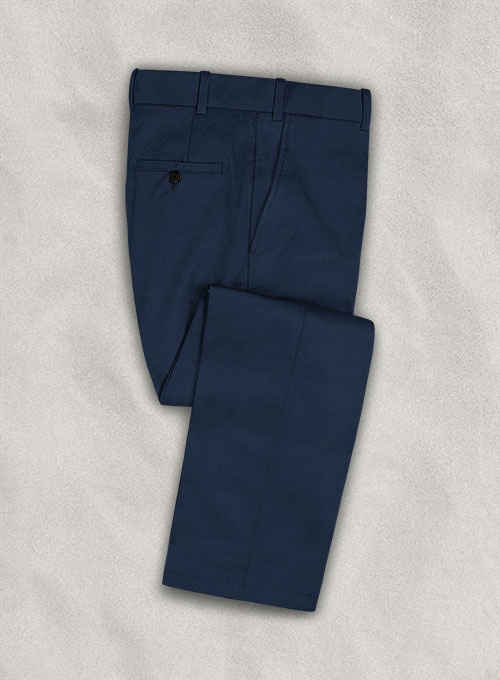 Italian Navy Blue Cotton Stretch Suit - Click Image to Close