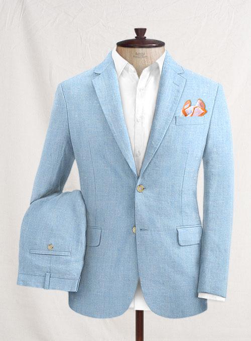 Italian Linen Polo Blue Suit