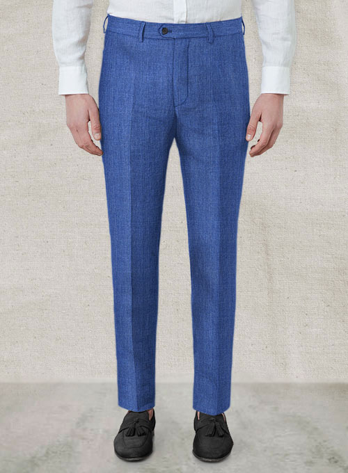 Italian Linen Milled Indigo Blue Suit